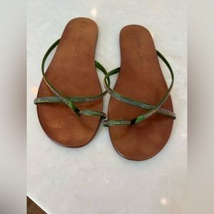Pedro Garcia greenSwarovski embellished sandals size 38.5